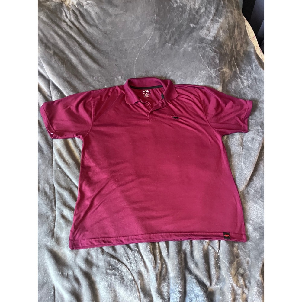 Red Rhino Mens Short Sleeve Polo Shirt Burgundy Maroon Large